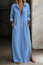 Abito Maxi in Denim con Bottoni ANFINITE Adriana
