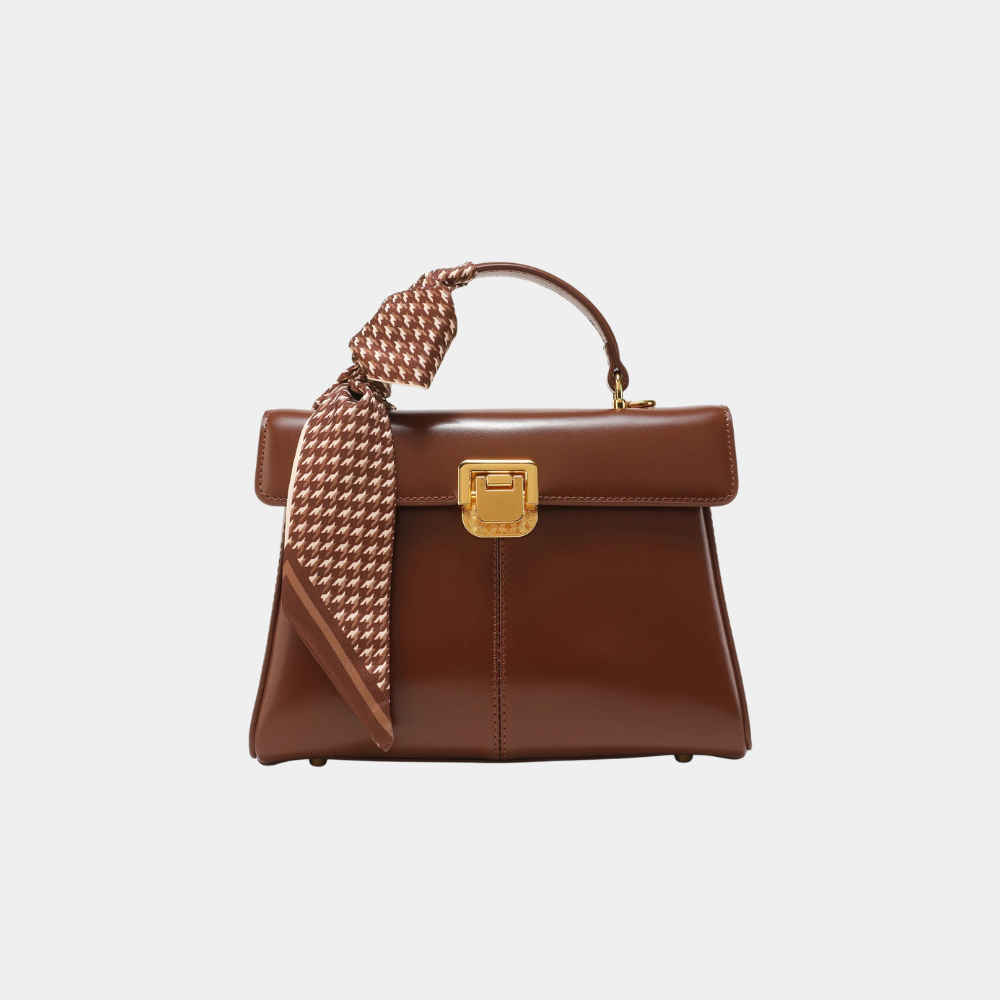 Borsa Donna in Vera Pelle con Dettagli Dorati
