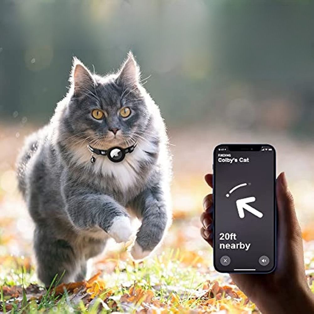Collare GPS Riflettente per Gatti – Fibbia di Sicurezza, Vestibilità Regolabile & Visione Notturna