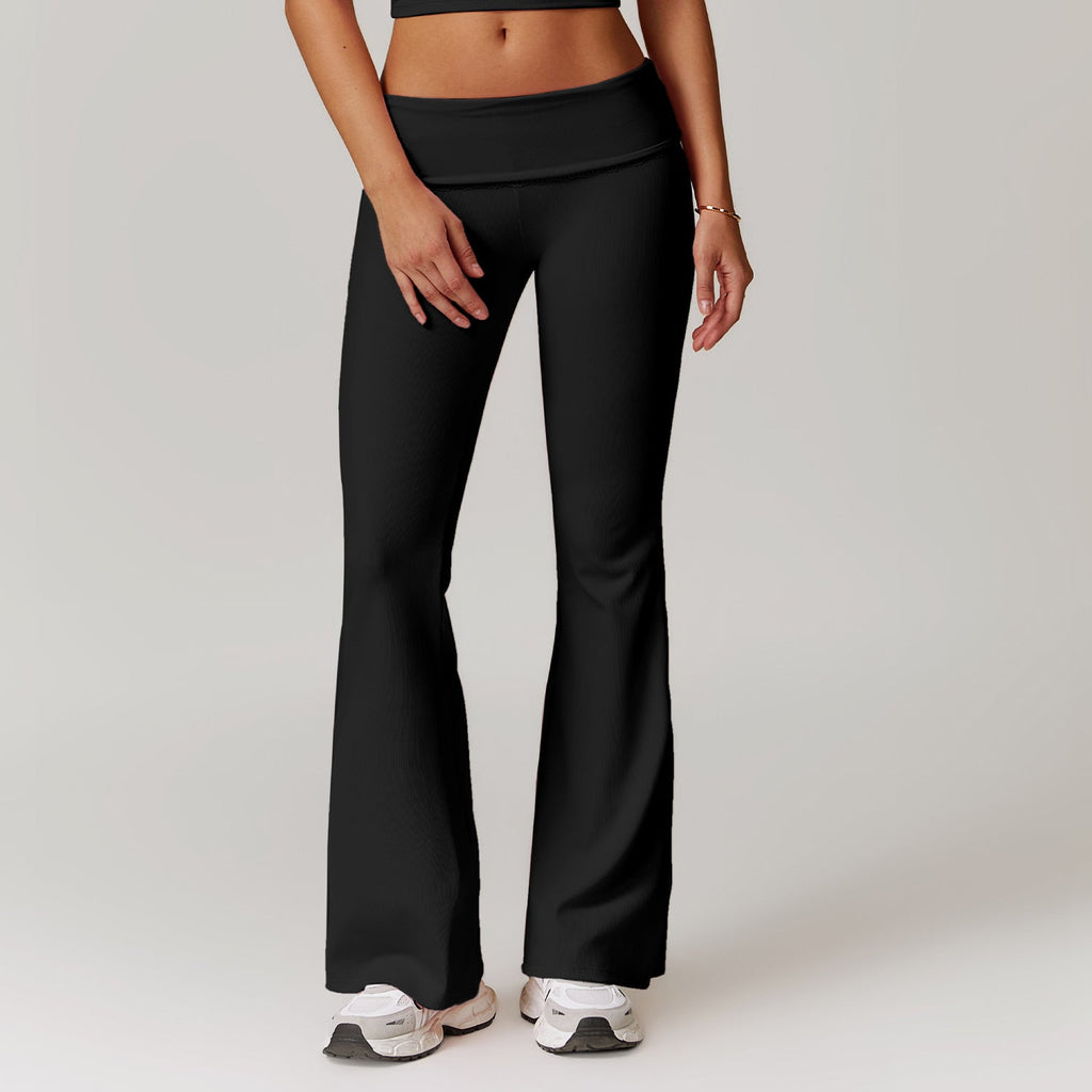 Pantalones de yoga para mujer acampanados de cintura alta – Leggings moldeadores elásticos