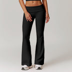 Pantalones de yoga para mujer acampanados de cintura alta – Leggings moldeadores elásticos