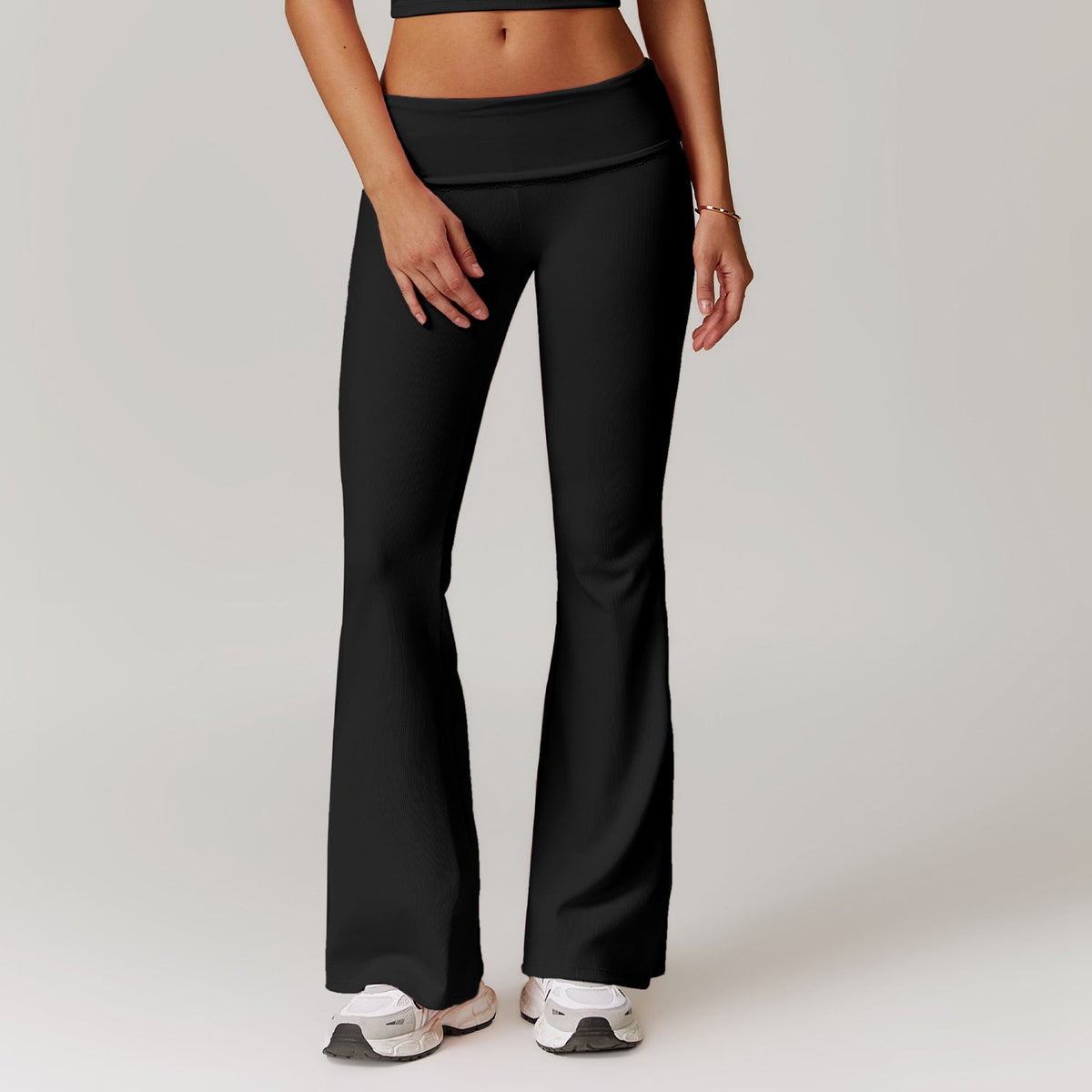 Pantalon de yoga femme évasé taille haute – Legging sculptant extensible