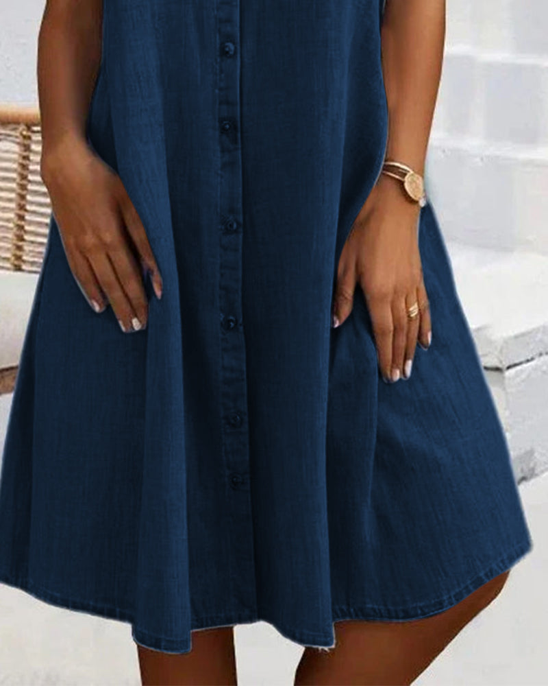 Midikjole Revers Design Elegant Sommerstil