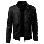 Giacca Biker Uomo in Pelle con Tasche Multiple e Zip – Stile Motociclista Urbano
