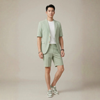 Completo Elegante da Uomo ANFINITE con Blazer a Maniche Corte e Pantaloni