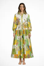 Flow Dress – Printet Silhuet med Lag-På-Lag Effekt