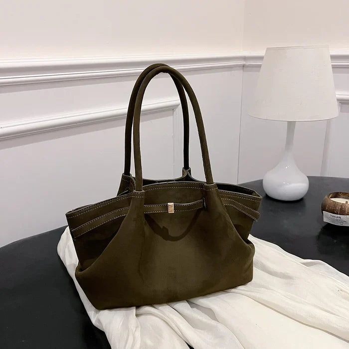 Borsa a Spalla Donna Effetto Camoscio Vegan