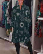Vestito Casual Stampa Geometrica Stile Moderno