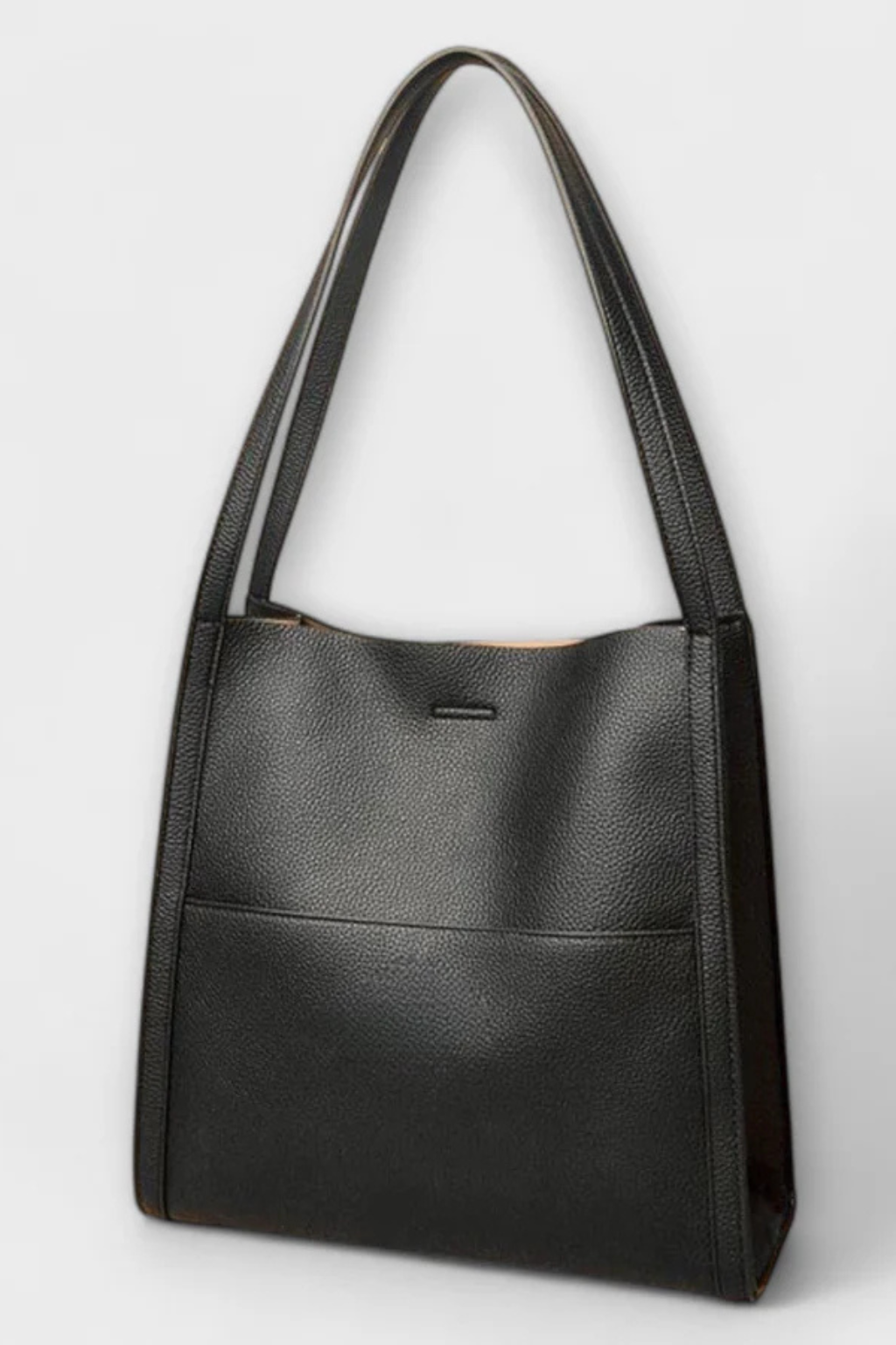 Struktureret Tote Taske med Frontlomme og Tekstureret Finish