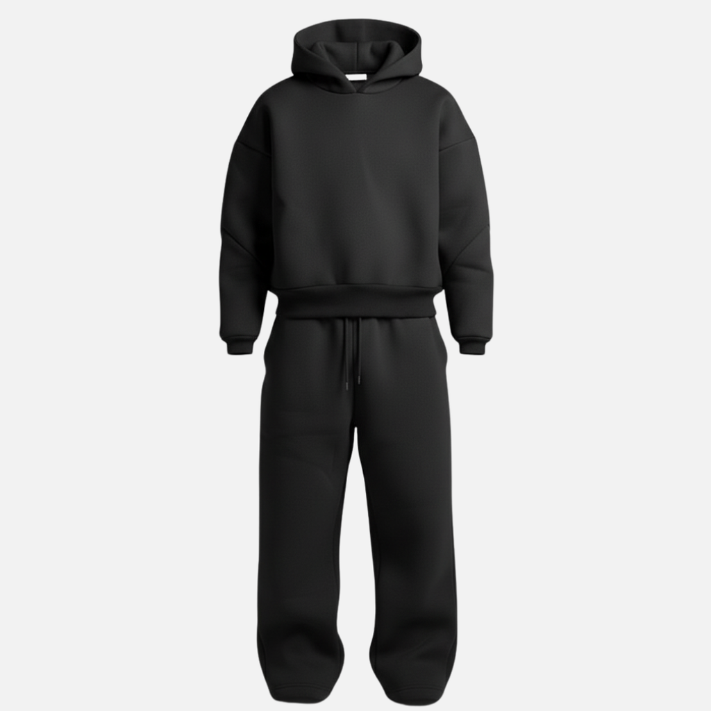 Conjunto oversize de dos piezas para hombre con sudadera con capucha y pantalones jogger - conjunto casual de estilo urbano