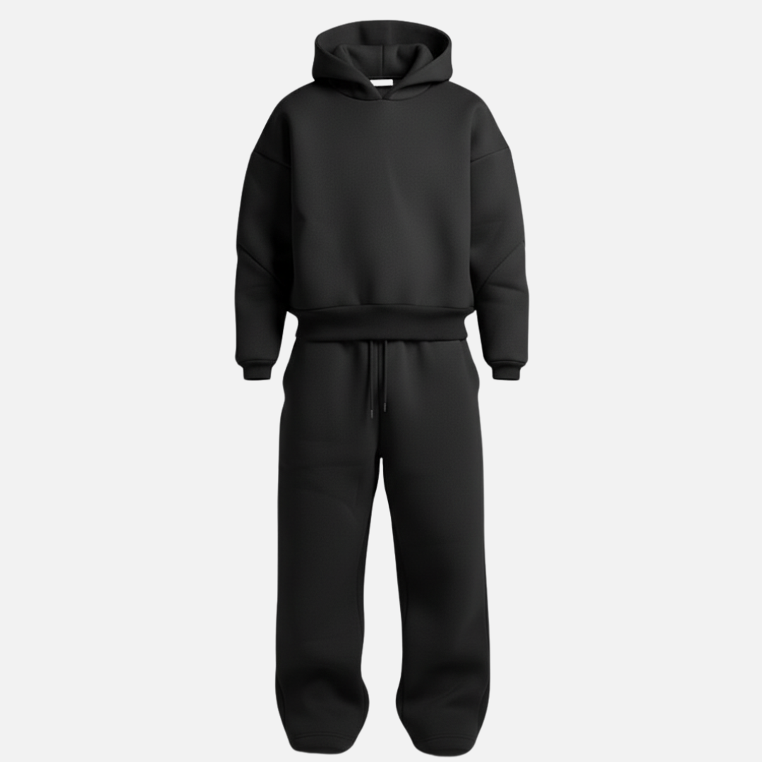 Conjunto oversize de dos piezas para hombre con sudadera con capucha y pantalones jogger - conjunto casual de estilo urbano