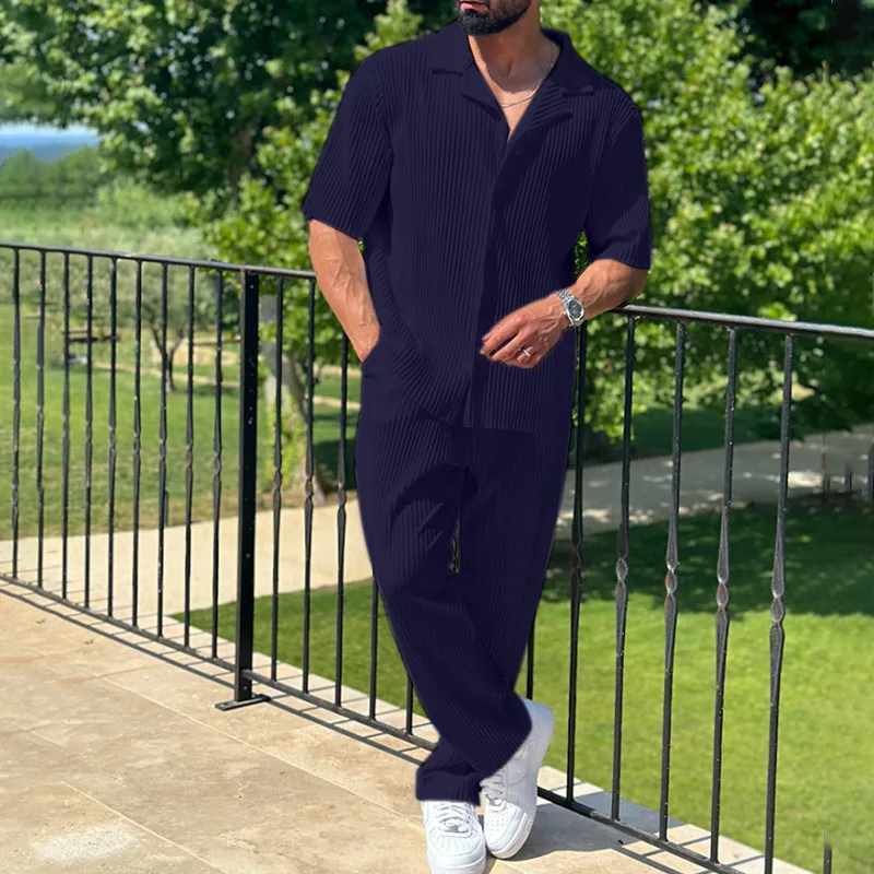 Completo da Uomo ANFINITE con Camicia e Pantaloni a Gamba Larga