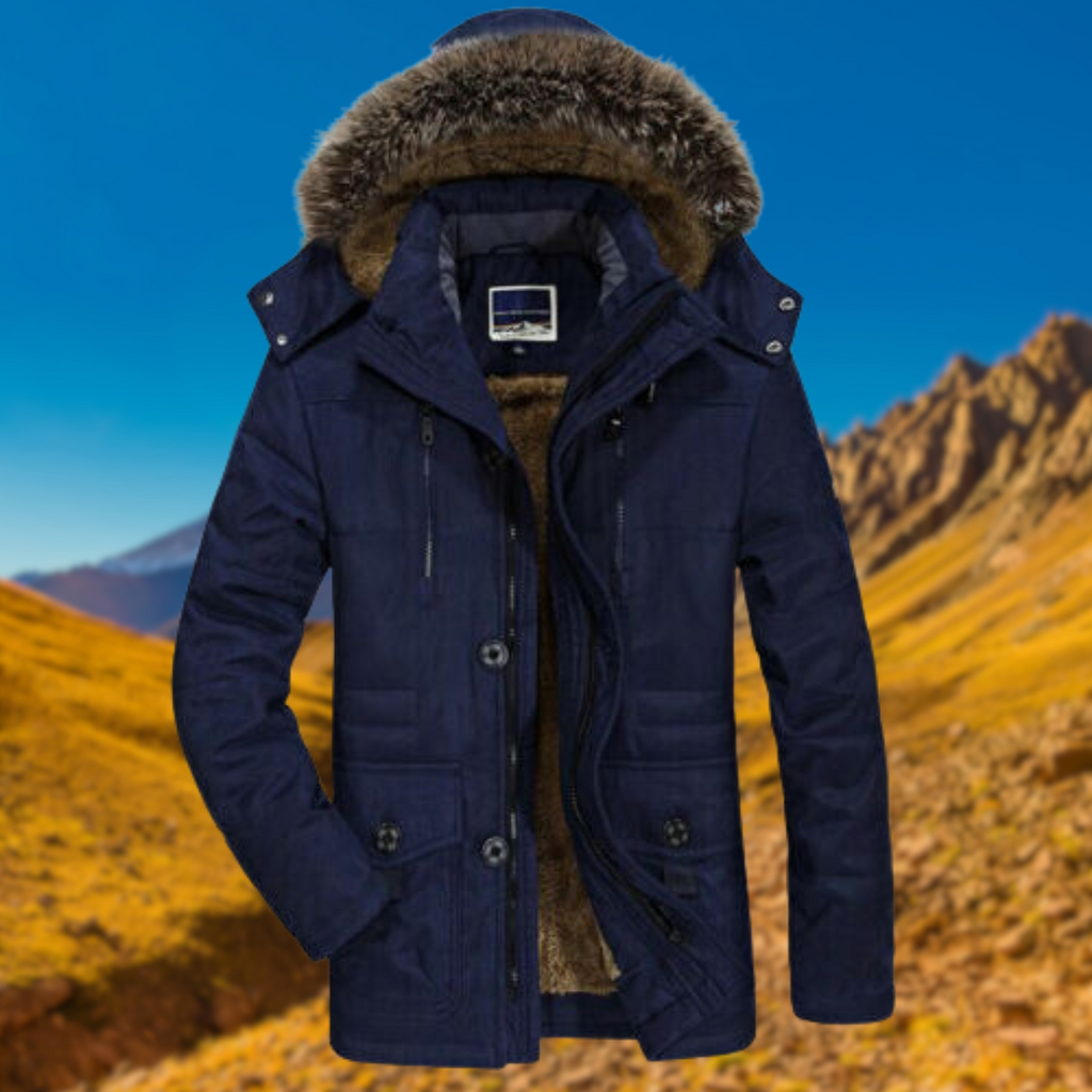 Parka d’hiver imperméable pour homme avec capuche amovible – Veste chaude avec doublure en polaire