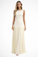 Maxi Abito Plissettato Silhouette Elegante Stile Sera