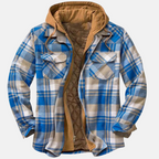 Giacca Camicia Uomo Trapuntata con Cappuccio e Stampa