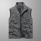 Gilet Uomo Smanicato con Zip, Collo Alto e Tasche