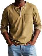 Maglia Henley Uomo a Maniche Lunghe ANFINITE