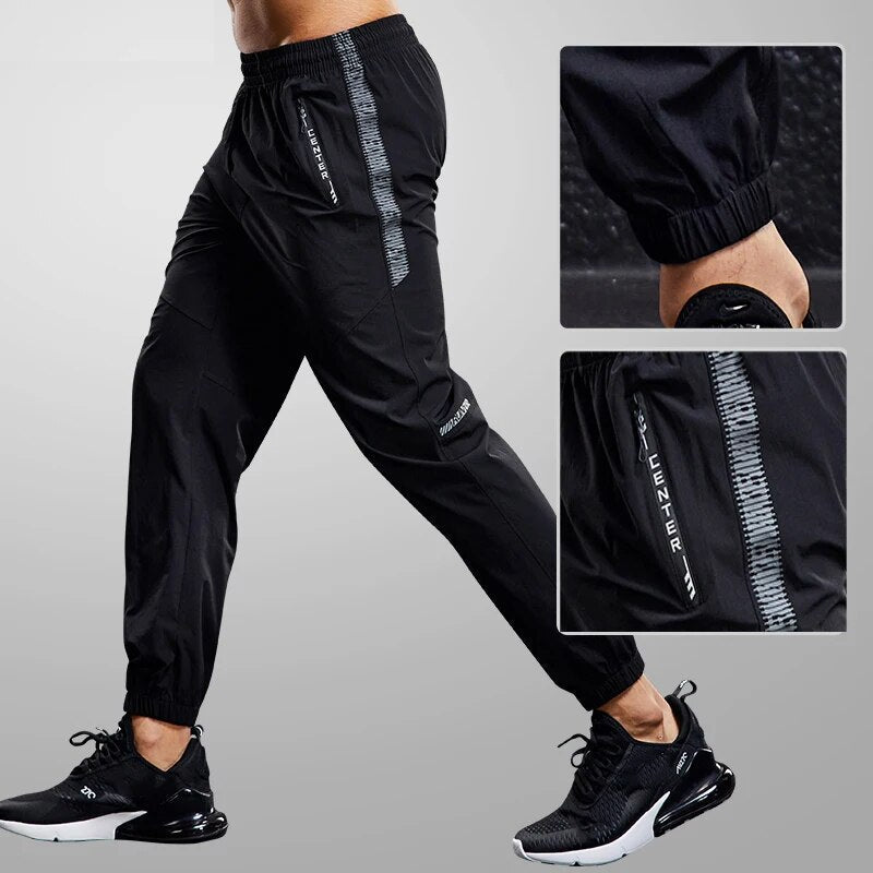 Pantalon de jogging de sport pour homme – légers, à séchage rapide, avec poches zippées