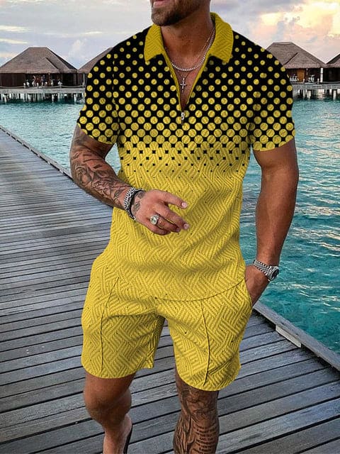 Conjunto casual de hombre con estampado colorido