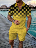 Conjunto casual de hombre con estampado colorido