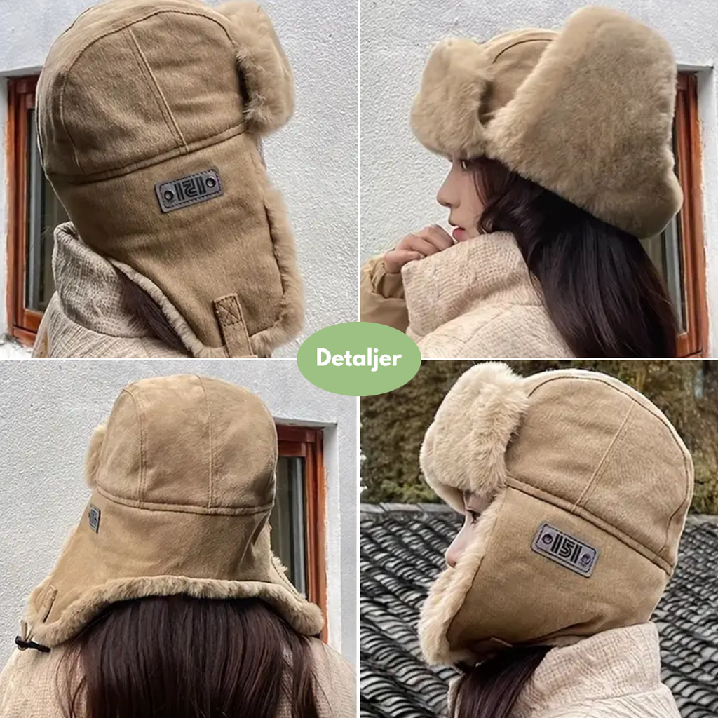 Vinterhue med Pelsfor | Vindafvisende, Varm & Komfortabel til Udendørs Brug