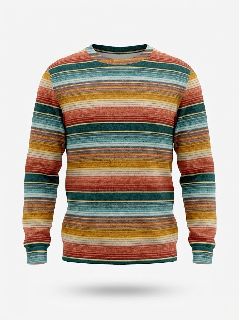Felpa Uomo a Righe con Girocollo – Leggera, Comoda e Casual