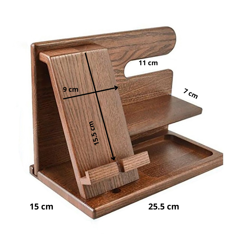Docking Station per Telefono in Legno | Ideale organizzatore per i tuoi gadget