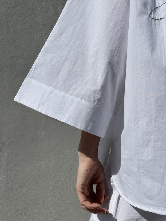 Mumbai Poplin Bluse i 100% Bomuld