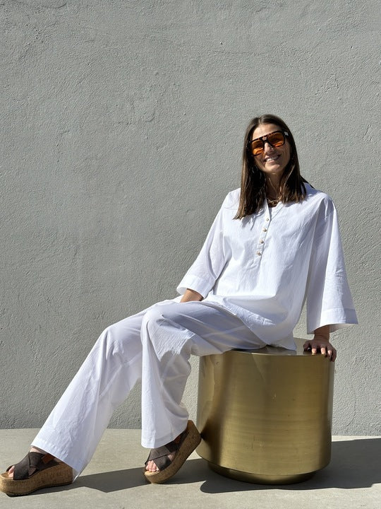 Mumbai Poplin Bluse i 100% Bomuld