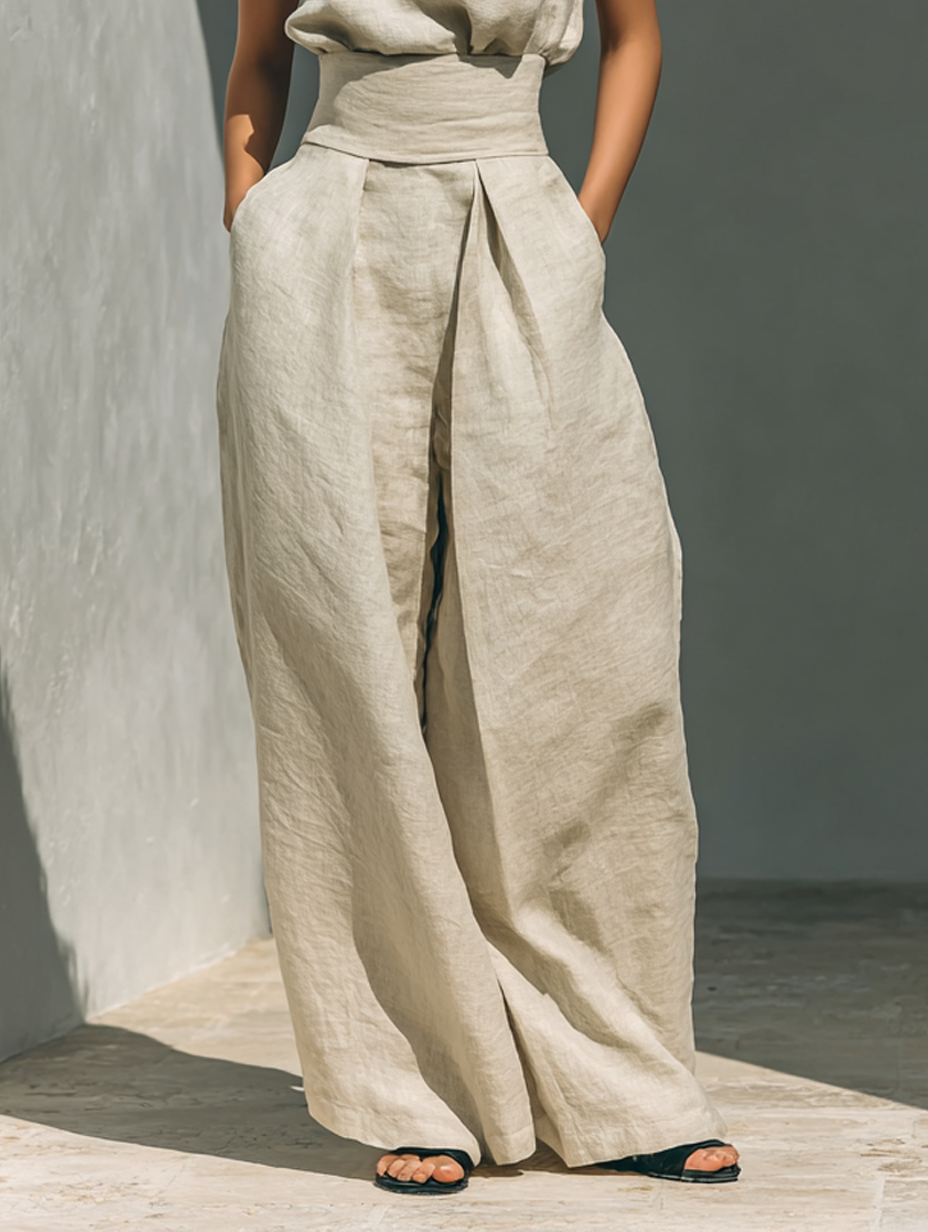 Set Donna Cotone Lino Silhouette Stile Minimalista