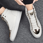Sneakers Alte Uomo con Punta Metallizzata e Zip Laterale – Stile Streetwear Moderno