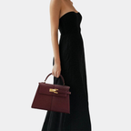 Bolso de mujer de piel auténtica con correa para el hombro extraíble