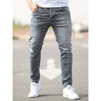 Jean homme slim extensible à effet usé – Denim décontracté moderne
