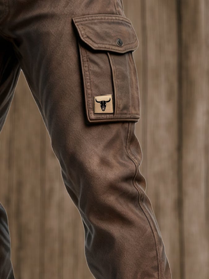 Pantaloni Cargo Uomo Slim Fit con Tasche Utility
