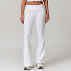 Pantalones de yoga para mujer acampanados de cintura alta – Leggings moldeadores elásticos