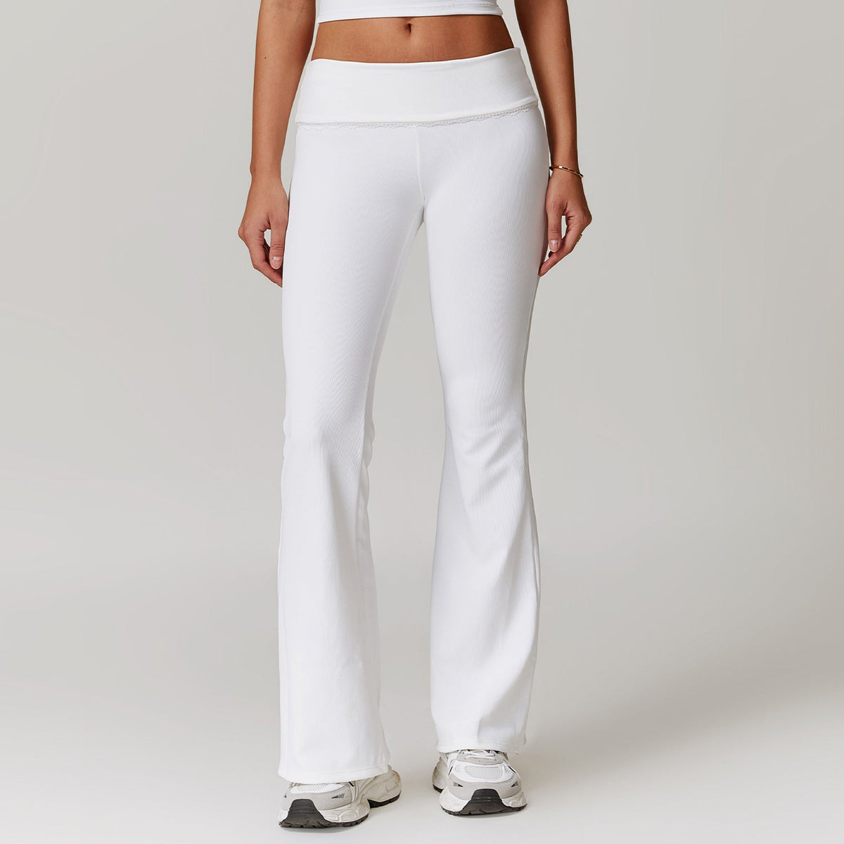 Pantalon de yoga femme évasé taille haute – Legging sculptant extensible