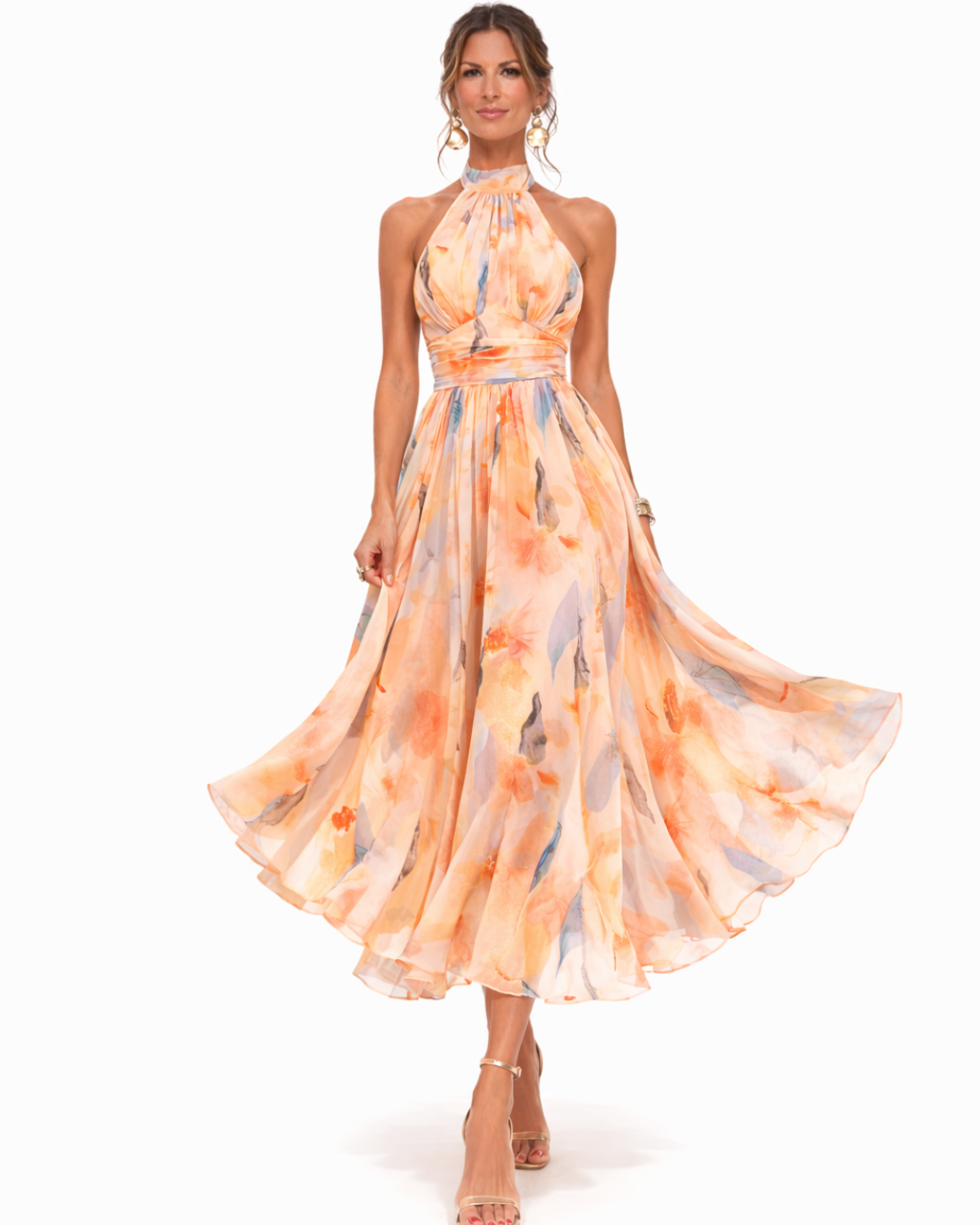 Abito Maxi Halter Silhouette Eleganza Artistica