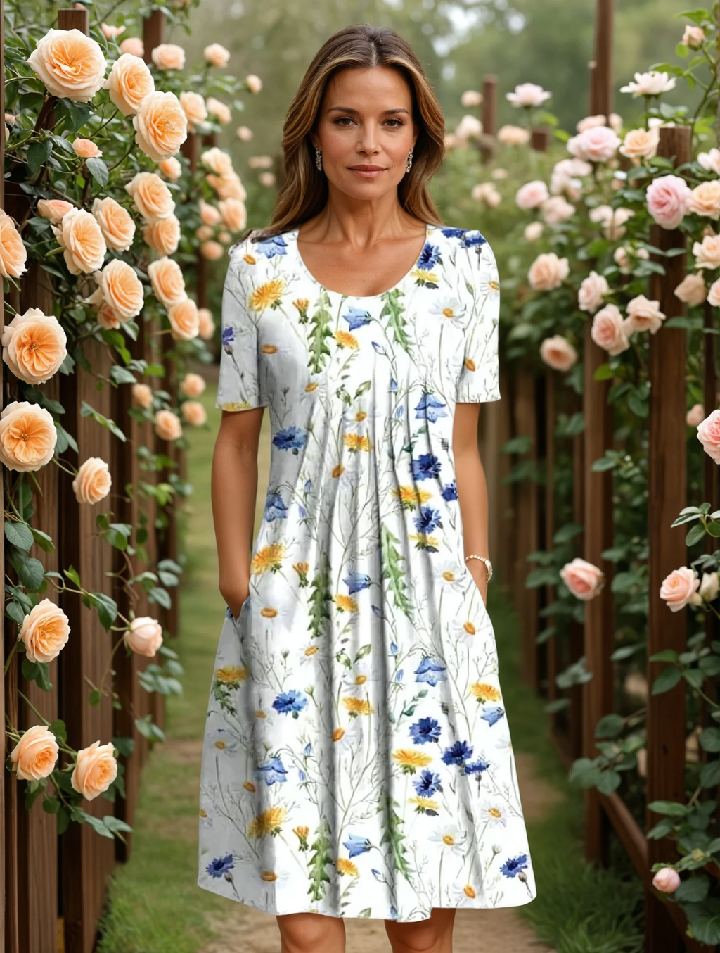 Abito Midi A-Linea Elegante e Confortevole