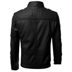 Giacca Biker Uomo in Pelle con Tasche Multiple e Zip – Stile Motociclista Urbano