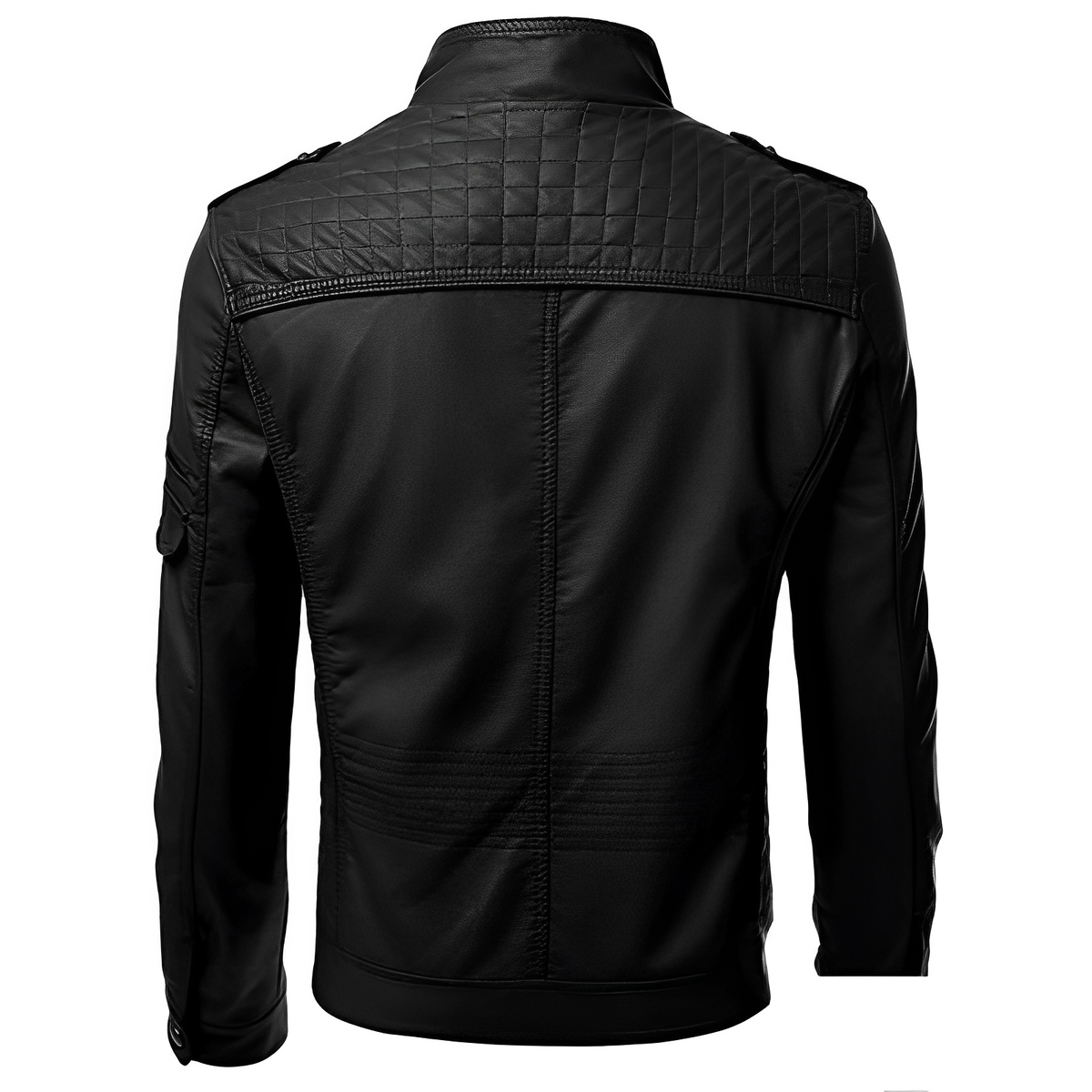 Giacca Biker Uomo in Pelle con Tasche Multiple e Zip – Stile Motociclista Urbano