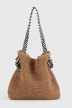 Borsa in Paglia con Design Intrecciato e Forma Spaziosa per l'Estate