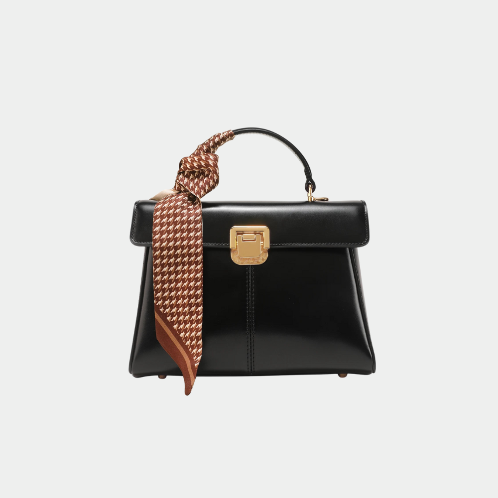 Borsa Donna in Vera Pelle con Dettagli Dorati