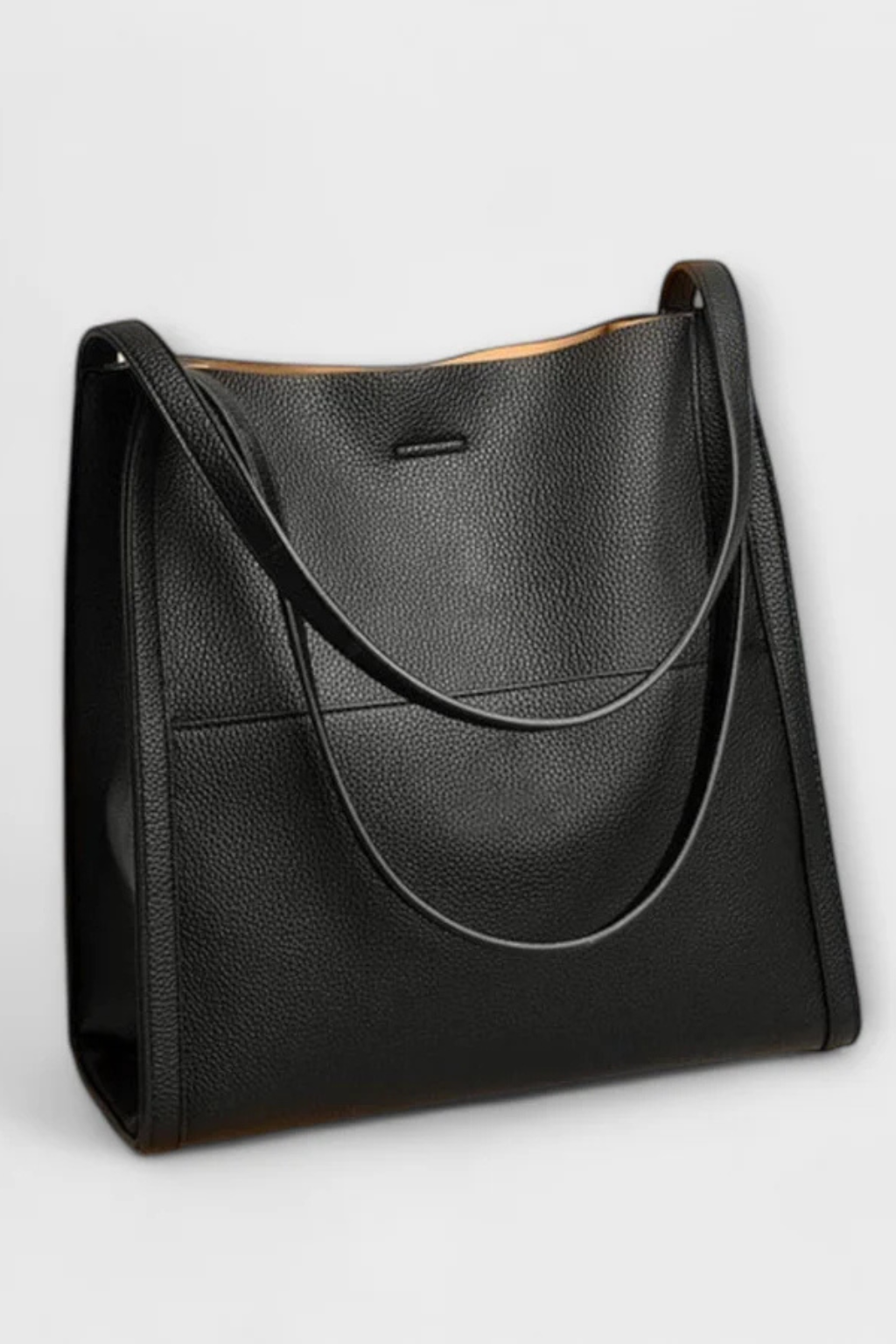 Struktureret Tote Taske med Frontlomme og Tekstureret Finish