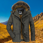 Parka d’hiver imperméable pour homme avec capuche amovible – Veste chaude avec doublure en polaire