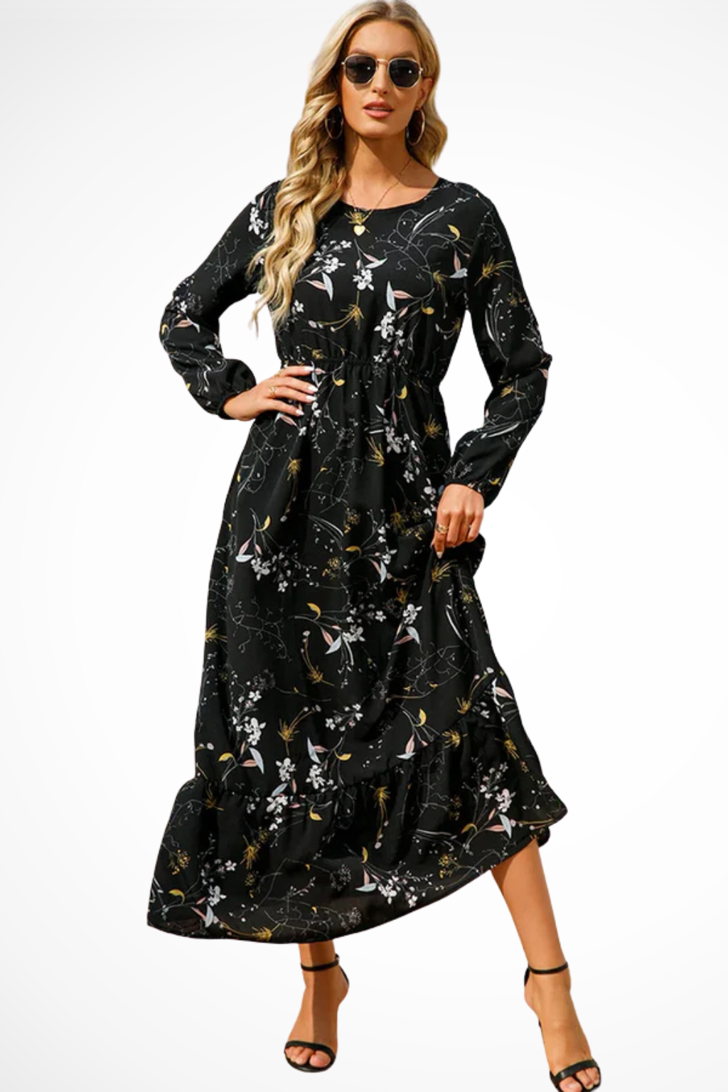 Blomsterkjole Boho Silhuet Elegant Sommerstil