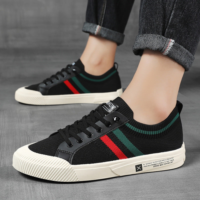Baskets pour homme en maille respirante à rayures – chaussures de sport décontractées, légères et confortables