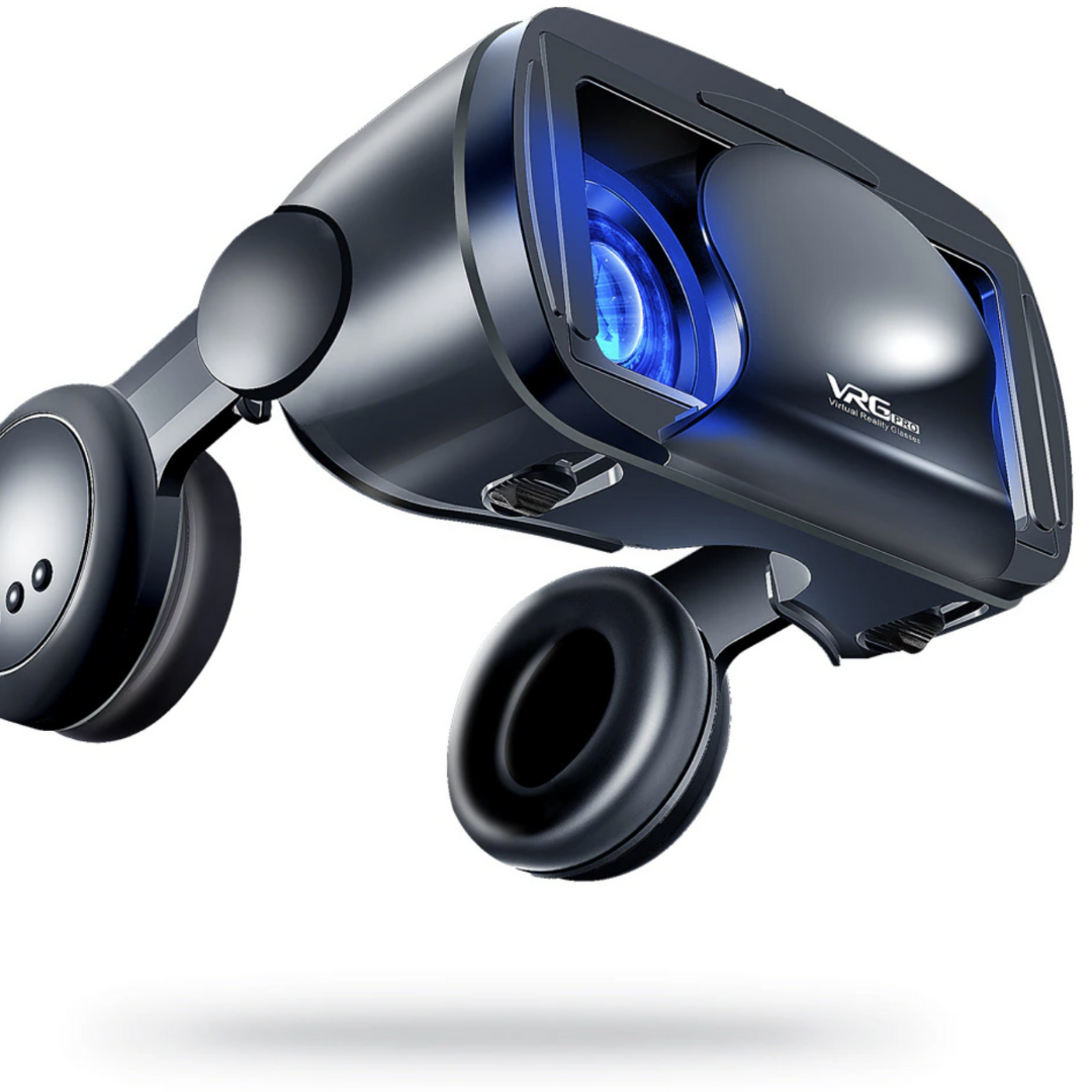 Cuffie VR intelligenti con auricolari integrati – Lenti regolabili, ampio campo visivo e compatibilità universale con telefoni | Esperienza immersiva in 3D per iPhone e Android