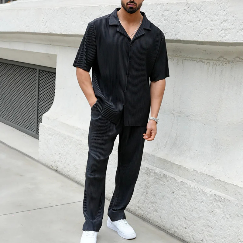 Completo da Uomo ANFINITE con Camicia e Pantaloni a Gamba Larga
