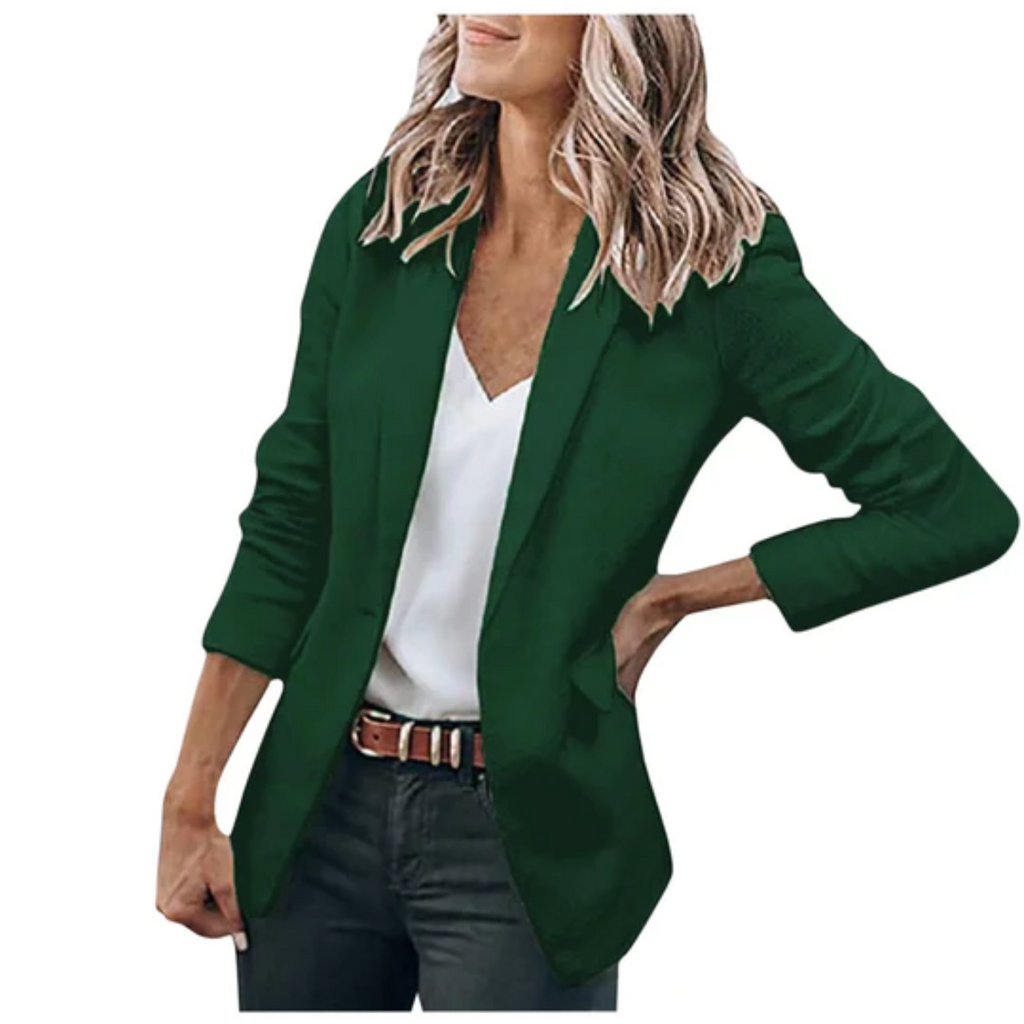 Blazer élégant pour femme avec revers classiques – Veste texturée à la coupe confortable