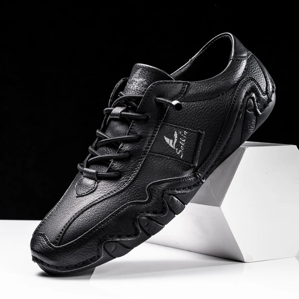 Sneakers Uomo Artigianali in Vera Pelle con Suola Ondulata